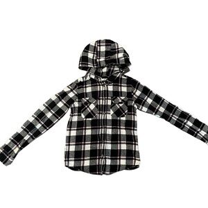 Ripzone girls size M flannel hooded button up top